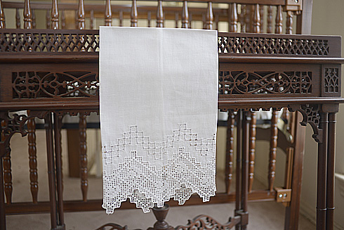 Extra Fancy English Hemstitch with Embroidered Guest Towel